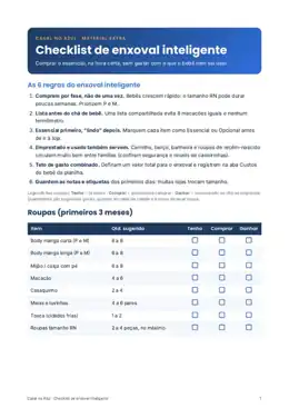 Checklist do Enxoval