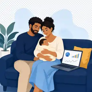 Ilustração do Casal no Azul